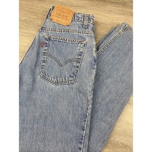 VTG Levis 551 Womens Blue Jeans Size 12 L ( 29X30) Tapered Fade USA Relaxed Fit